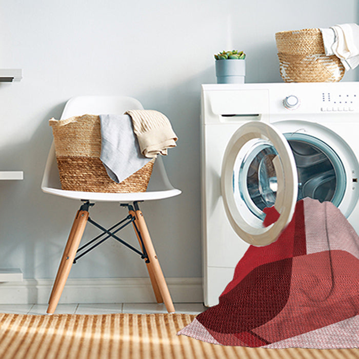 Machine Washable Transitional Pastel Pink Rug in a Washing Machine, wshpat2112rd