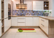 Patterned Red Rug in a Kitchen, pat2112yw