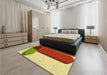 Patterned Red Rug in a Bedroom, pat2112yw