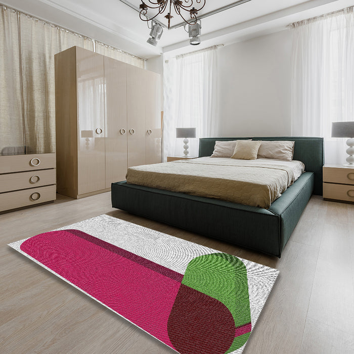 Machine Washable Transitional Silver Gray Rug in a Bedroom, wshpat2112