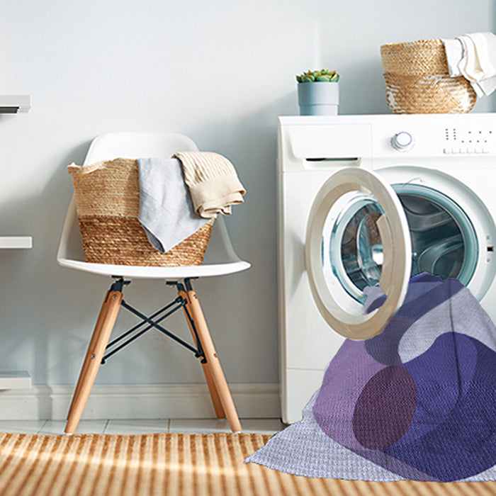 Machine Washable Transitional Deep Periwinkle Purple Rug in a Washing Machine, wshpat2113blu