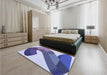 Patterned Deep Periwinkle Purple Rug in a Bedroom, pat2113blu