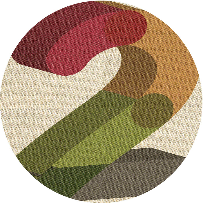 Square Patterned Saddle Brown Rug, pat2113brn