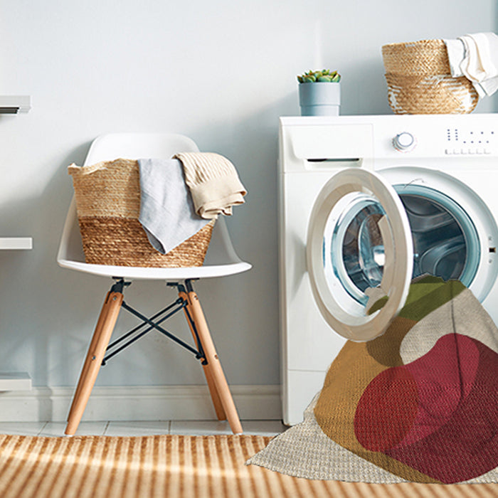 Machine Washable Transitional Saddle Brown Rug in a Washing Machine, wshpat2113brn