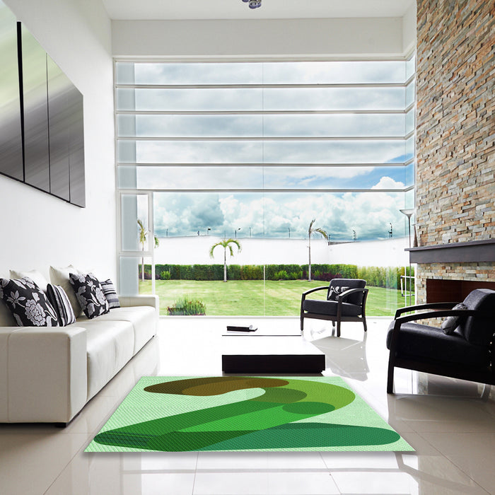 Square Patterned Jade Green Rug in a Living Room, pat2113grn