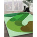 Machine Washable Transitional Jade Green Rug in a Family Room, wshpat2113grn