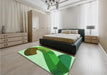 Patterned Jade Green Rug in a Bedroom, pat2113grn