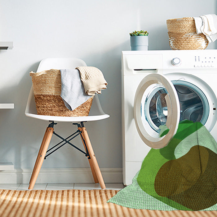 Machine Washable Transitional Jade Green Rug in a Washing Machine, wshpat2113grn