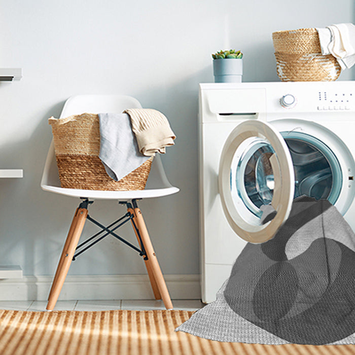 Machine Washable Transitional Silver Gray Rug in a Washing Machine, wshpat2113gry