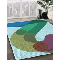 Patterned Tiffany Blue Rug, pat2113lblu