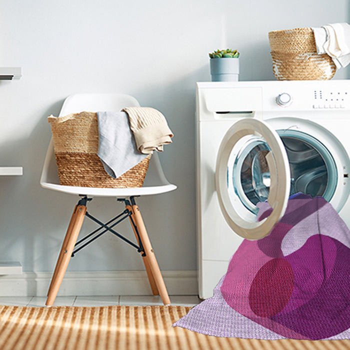Machine Washable Transitional Bright Lilac Purple Rug in a Washing Machine, wshpat2113pur
