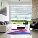 Square Patterned Bright Lilac Purple Rug in a Living Room, pat2113pur