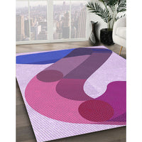 Patterned Bright Lilac Purple Rug, pat2113pur
