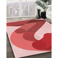 Patterned Light Coral Pink Rug, pat2113rd