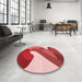 Round Patterned Light Coral Pink Rug in a Office, pat2113rd