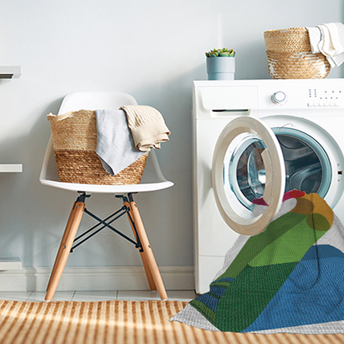 Machine Washable Transitional Sepia Brown Rug in a Washing Machine, wshpat2113