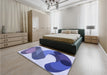 Patterned Sapphire Blue Rug in a Bedroom, pat2114blu