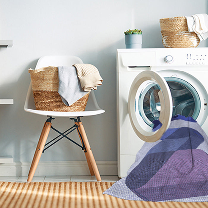 Machine Washable Transitional Sapphire Blue Rug in a Washing Machine, wshpat2114blu