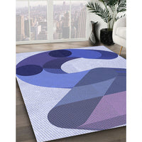 Patterned Sapphire Blue Rug, pat2114blu