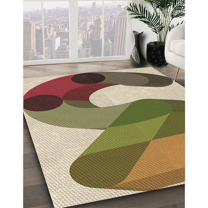 Machine Washable Transitional Saddle Brown Rug in a Family Room, wshpat2114brn