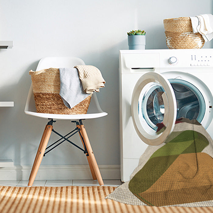 Machine Washable Transitional Saddle Brown Rug in a Washing Machine, wshpat2114brn