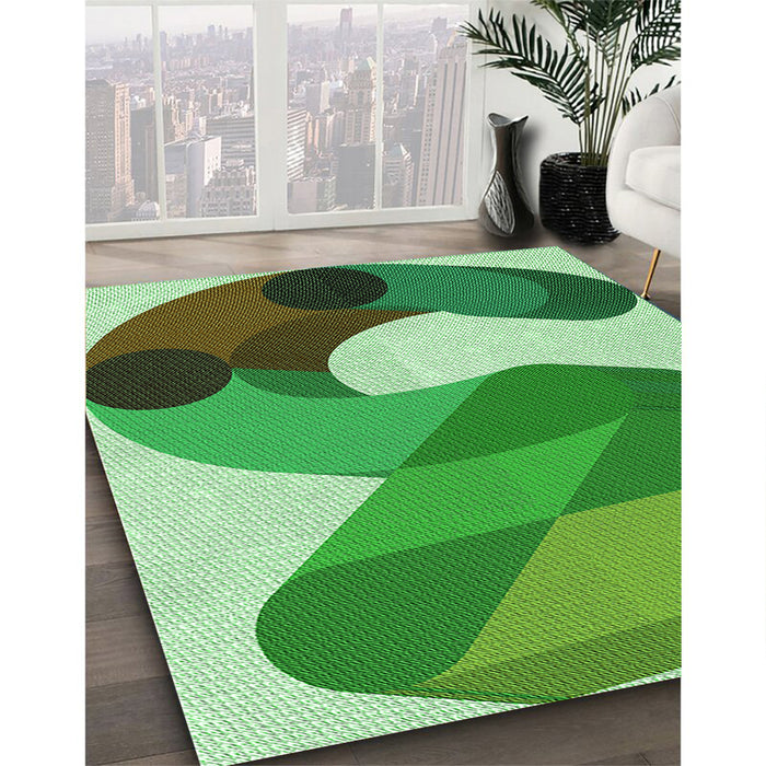 Machine Washable Transitional Jade Green Rug in a Family Room, wshpat2114grn