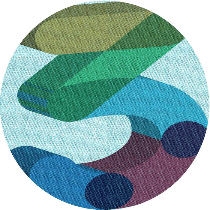 Square Machine Washable Transitional Greenish Blue Green Rug in a Living Room, wshpat2114lblu