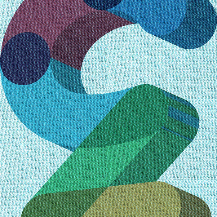 Patterned Greenish Blue Green Rug, pat2114lblu