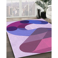 Patterned Dark Orchid Purple Rug, pat2114pur