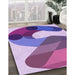 Patterned Dark Orchid Purple Rug in Family Room, pat2114pur