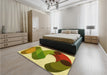 Patterned Dark Bronze Brown Rug in a Bedroom, pat2114yw