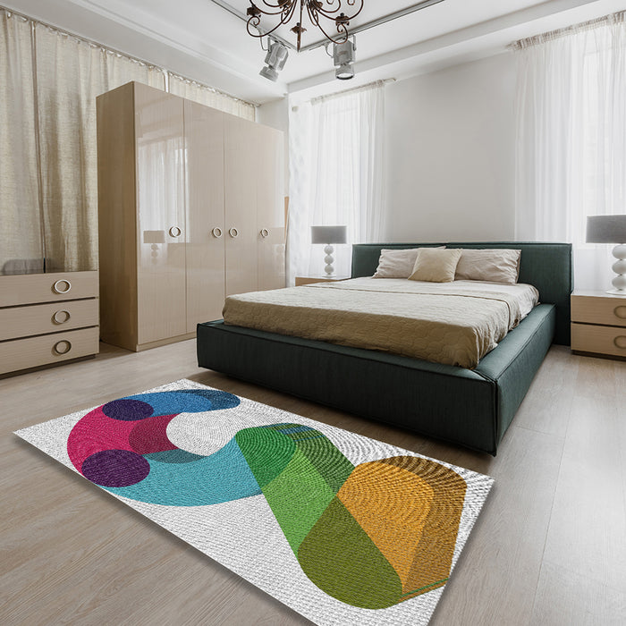 Machine Washable Transitional Rosy-Finch Purple Rug in a Bedroom, wshpat2114