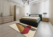 Patterned Dark Sienna Brown Rug in a Bedroom, pat2115brn