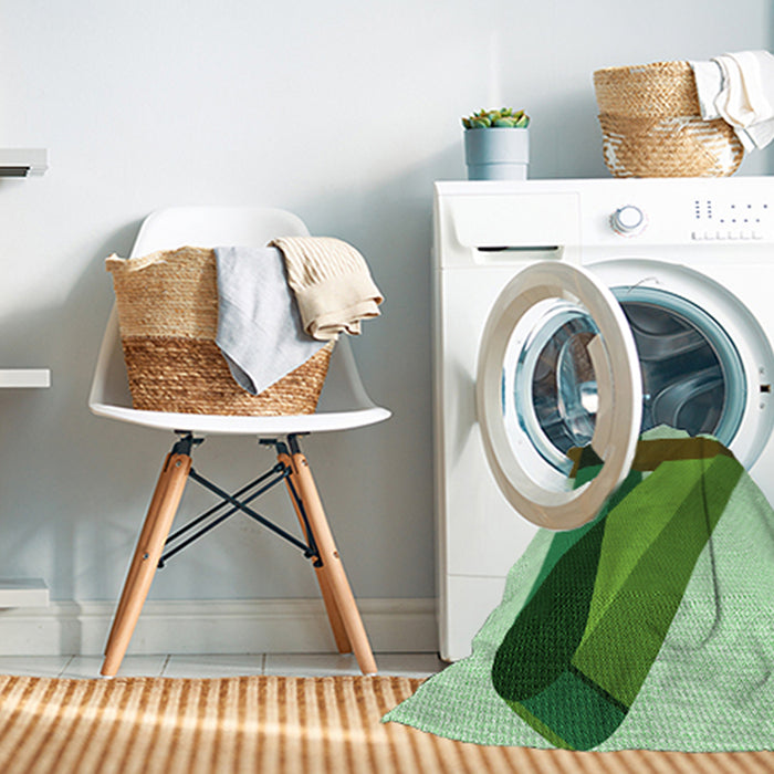 Machine Washable Transitional Light Green Rug in a Washing Machine, wshpat2115grn