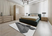 Patterned Platinum Silver Gray Rug in a Bedroom, pat2115gry