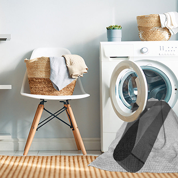 Machine Washable Transitional Platinum Silver Gray Rug in a Washing Machine, wshpat2115gry