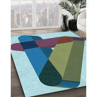 Patterned Blue Rug, pat2115lblu