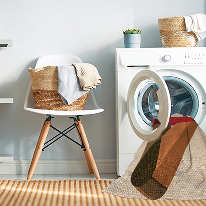 Machine Washable Transitional Mahogany Brown Rug in a Washing Machine, wshpat2115org