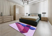 Patterned Dark Orchid Purple Rug in a Bedroom, pat2115pur