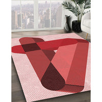 Patterned Pastel Pink Rug, pat2115rd