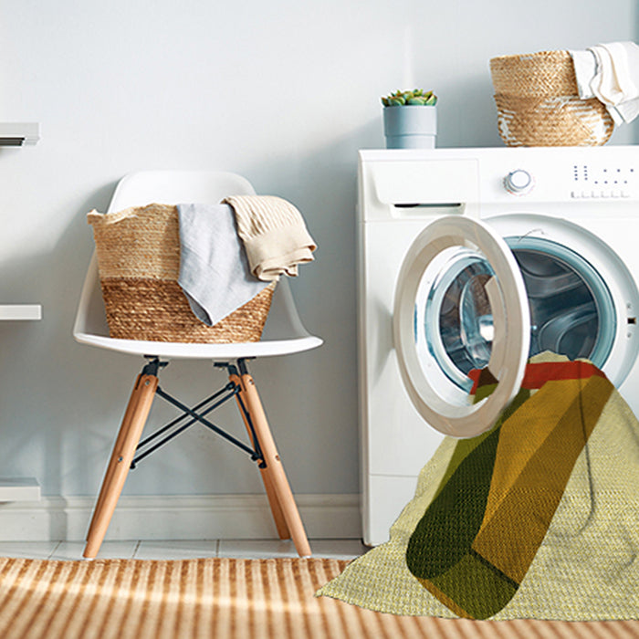 Machine Washable Transitional Mahogany Brown Rug in a Washing Machine, wshpat2115yw