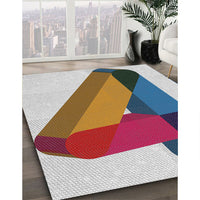 Patterned Gray Novelty Rug, pat2115