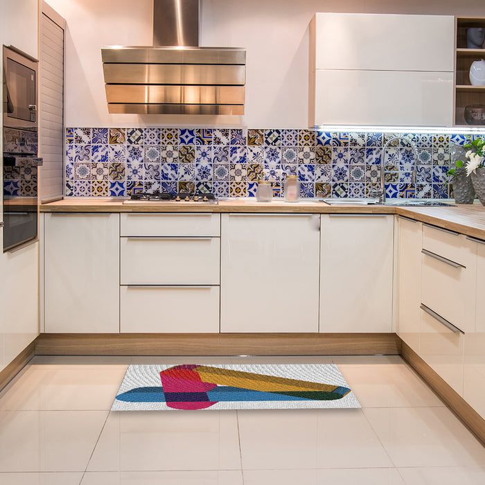 Patterned Gray Novelty Rug in a Kitchen, pat2115