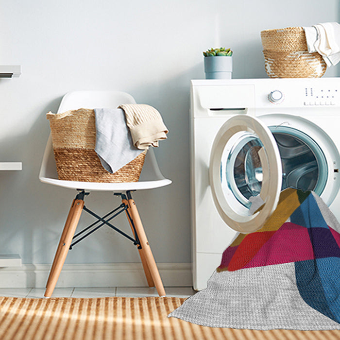 Machine Washable Transitional Grey Gray Rug in a Washing Machine, wshpat2115