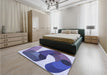 Patterned Deep Periwinkle Purple Rug in a Bedroom, pat2116blu