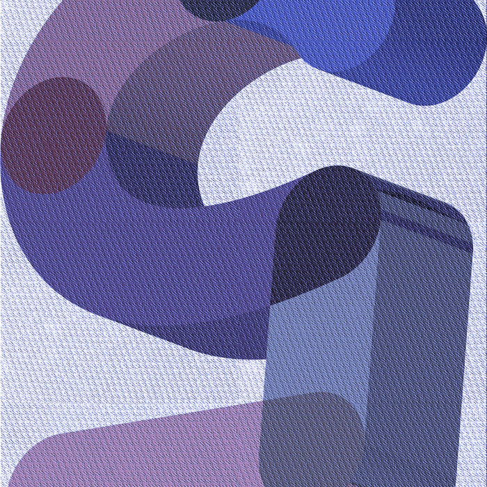 Machine Washable Transitional Deep Periwinkle Purple Rug, wshpat2116blu