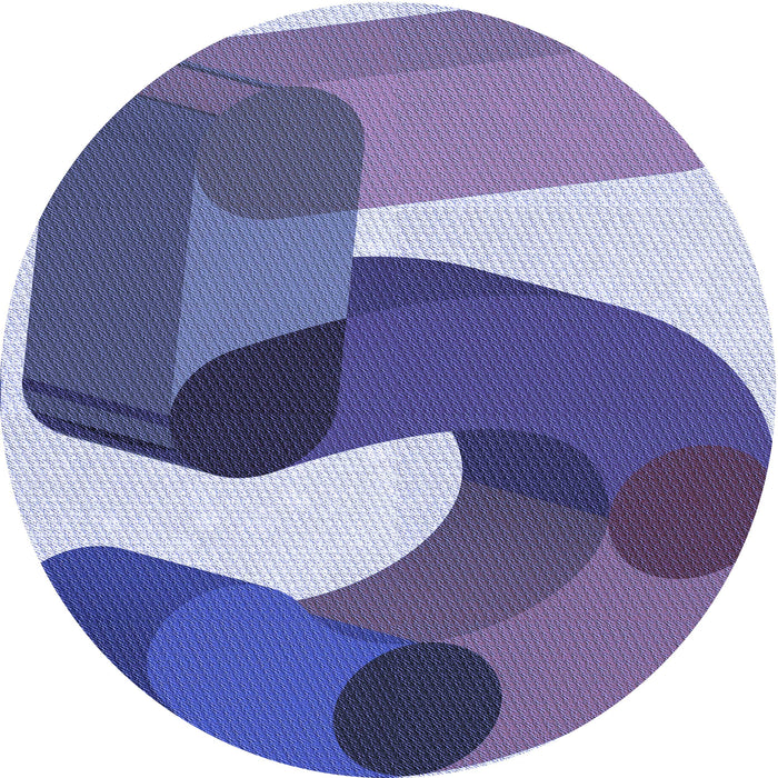 Square Patterned Deep Periwinkle Purple Rug, pat2116blu