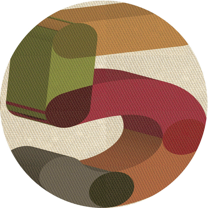 Square Patterned Fire Brick Red Rug, pat2116brn