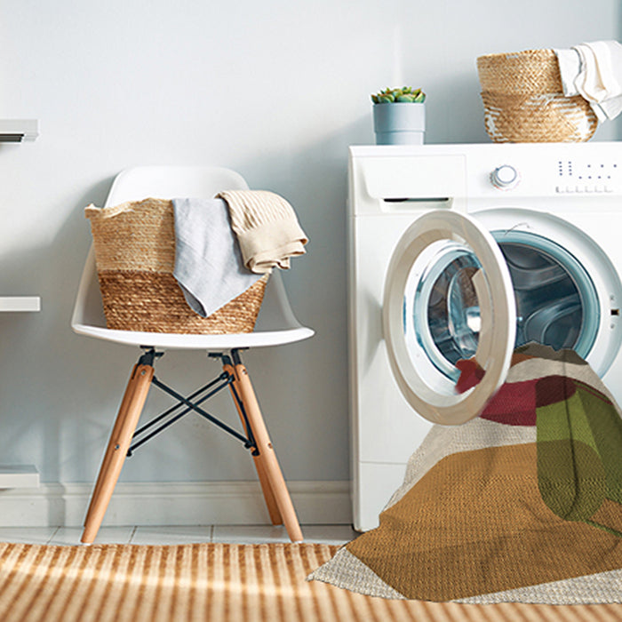 Machine Washable Transitional Fire Brick Red Rug in a Washing Machine, wshpat2116brn