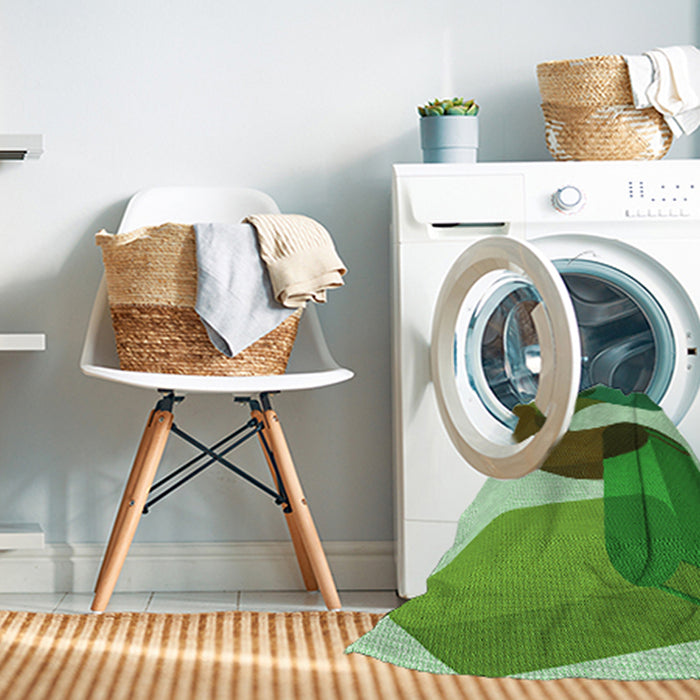 Machine Washable Transitional Green Rug in a Washing Machine, wshpat2116grn